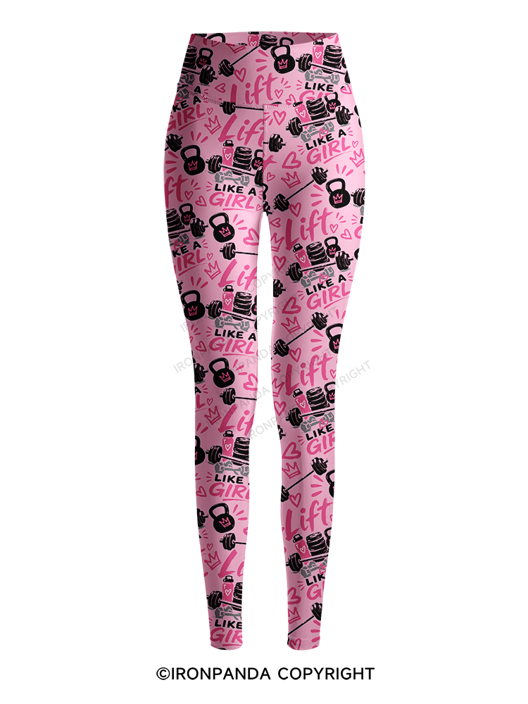 Lift Like a Girl Printed Yoga Pants