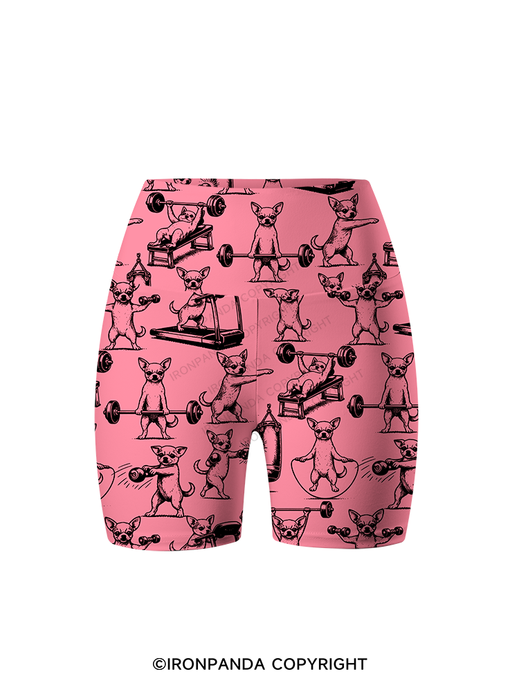 Chihuahua Workout Printed Yoga Cycling Shorts