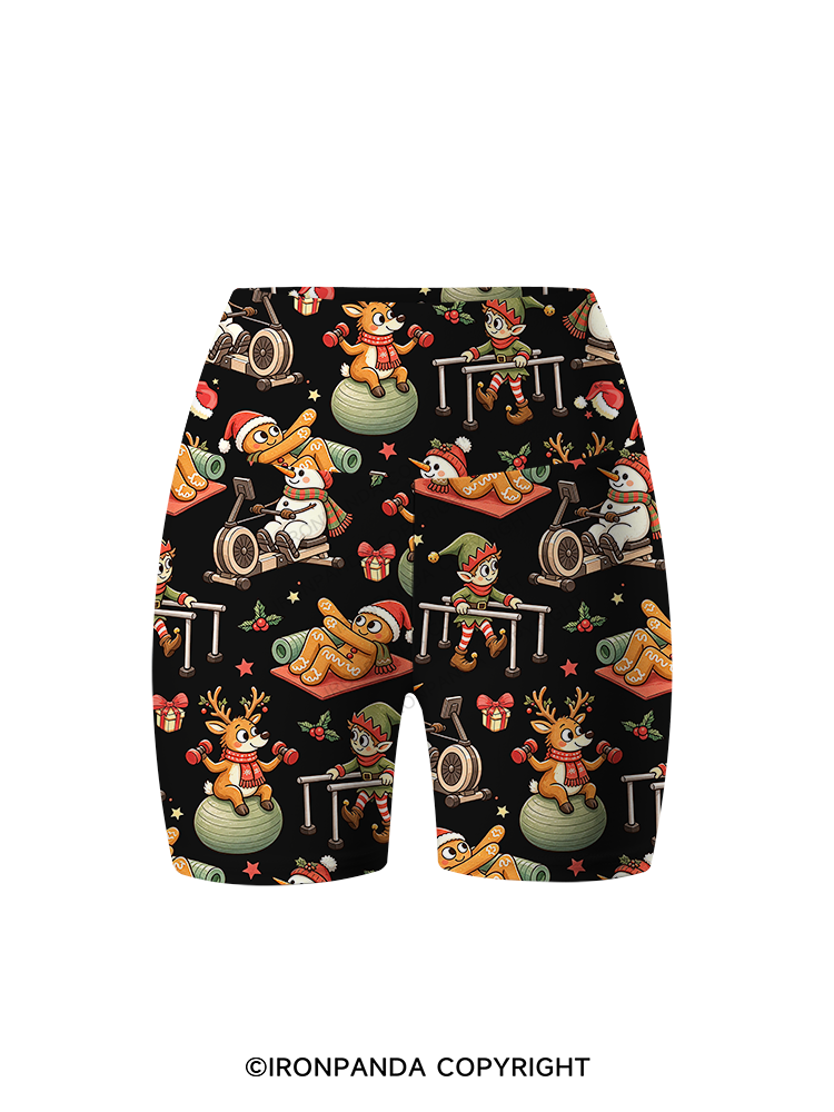 Physical Therapy Christmas Printed Yoga Cycling Shorts