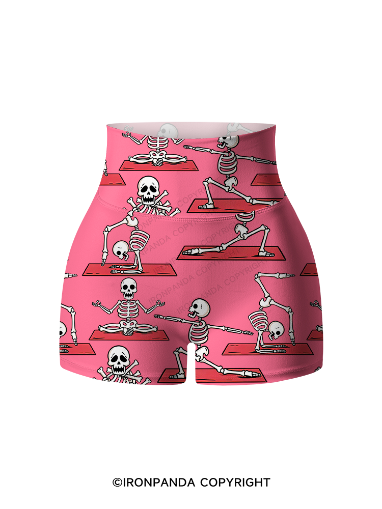 Yoga Skeleton Printed Yoga Shorts