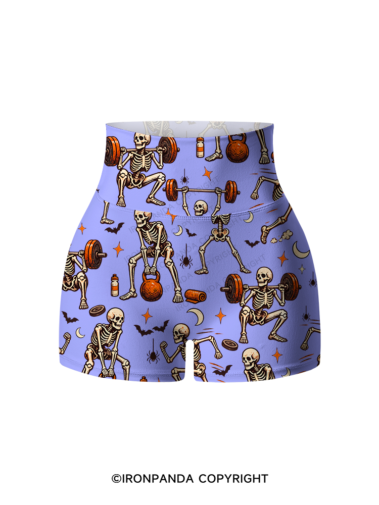 Spooky Exercise Printed Yoga Shorts