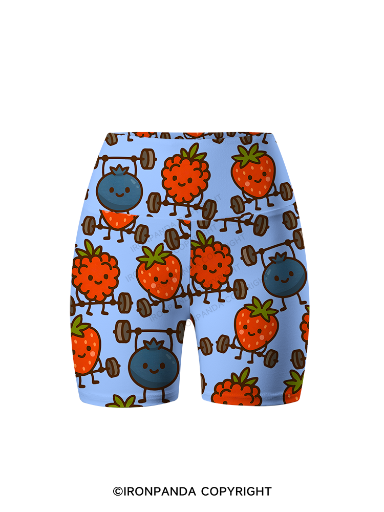 BERRY STRONG Printed Yoga Cycling Shorts