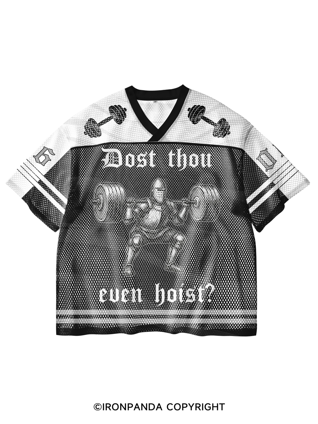 Does Thou Even Hoist V-Neck Open Hole Mesh Top