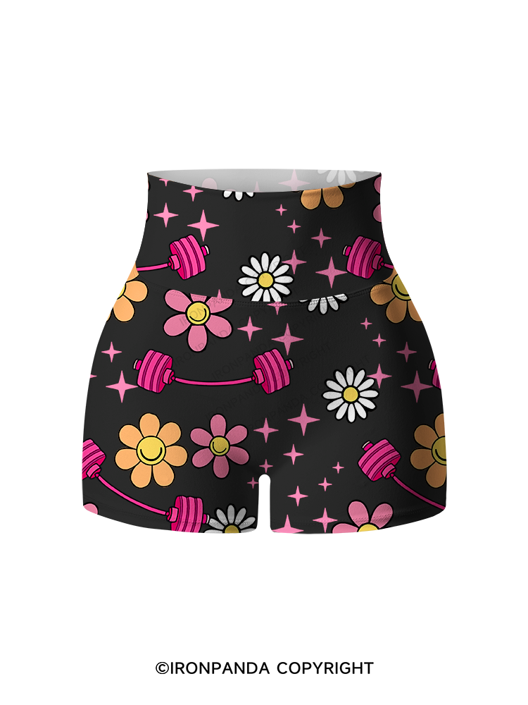 Sparkle & Bloom Printed Yoga Shorts