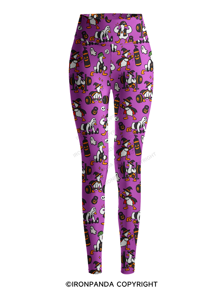 Halloween Fitness Goose Printed Yoga Pants