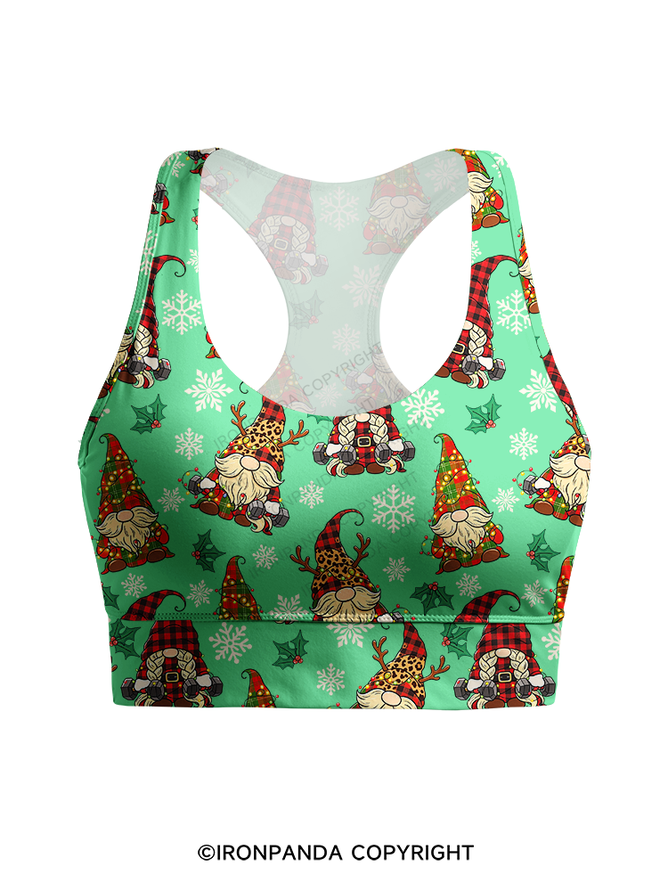 Fitness Christmas Elf Racerback Sports Bra