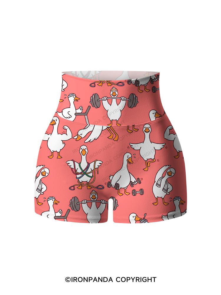 Silly Goose Gym Printed Yoga Shorts