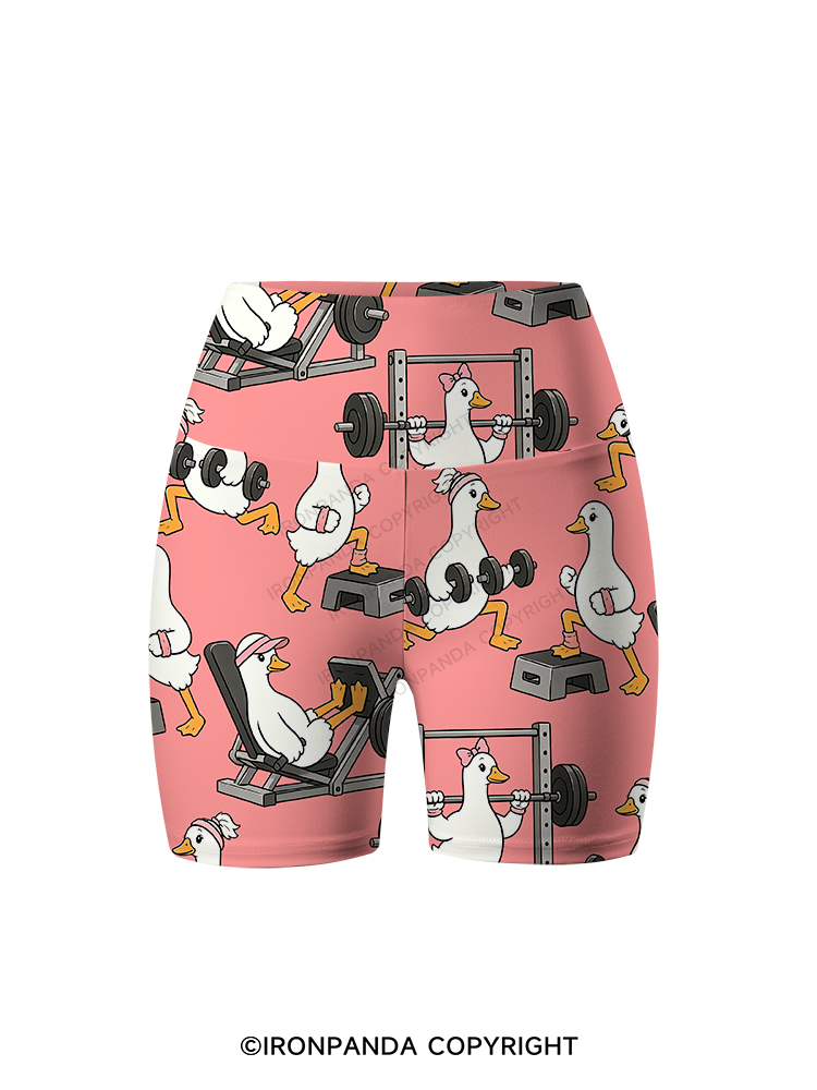 Full Duck Power, Burning Calories Printed Yoga Cycling Shorts