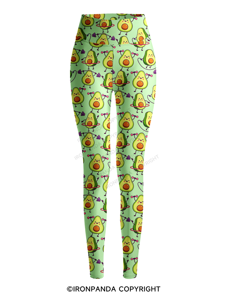 AVOCADO FITNESS PARTY Printed Yoga Pants