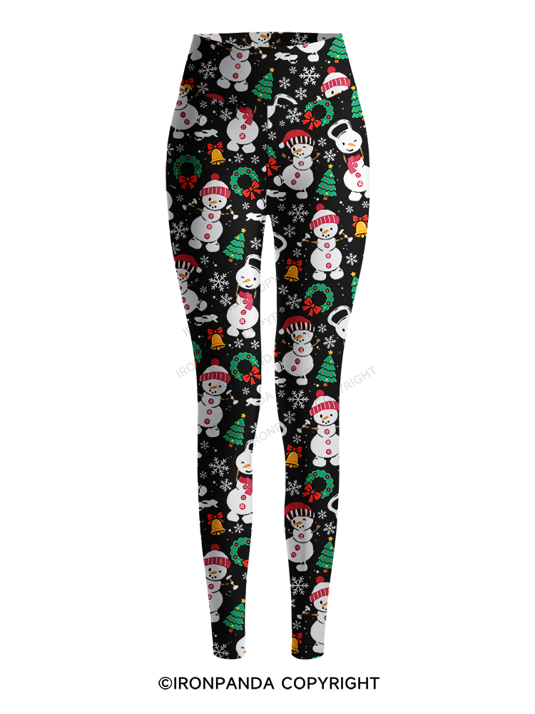 Sweatin with my Snowmies Printed Yoga Pants