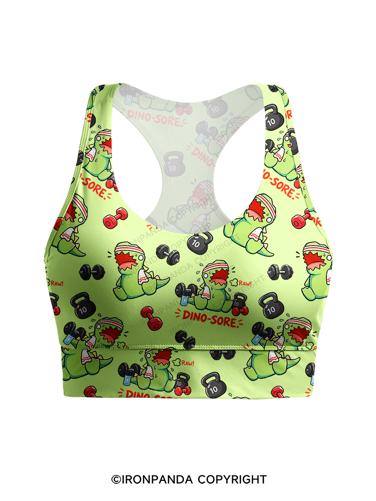 DINO-SORE GYM Racerback Sports Bra