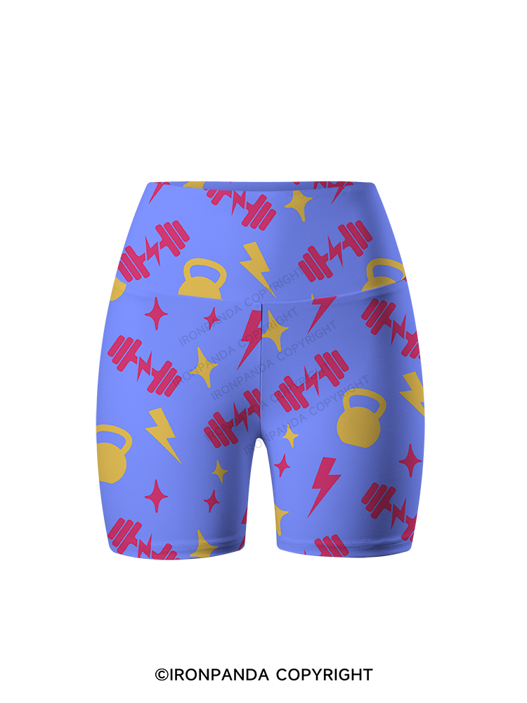 Power Spark Printed Yoga Cycling Shorts