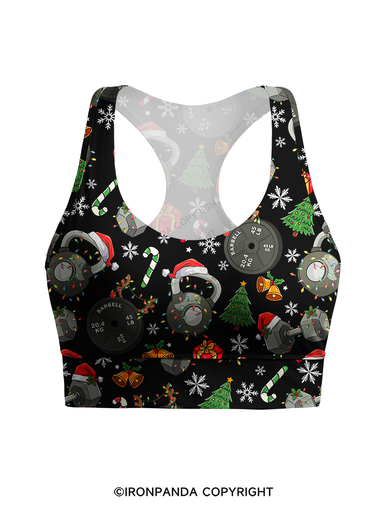 Christmas Fitness Racerback Sports Bra
