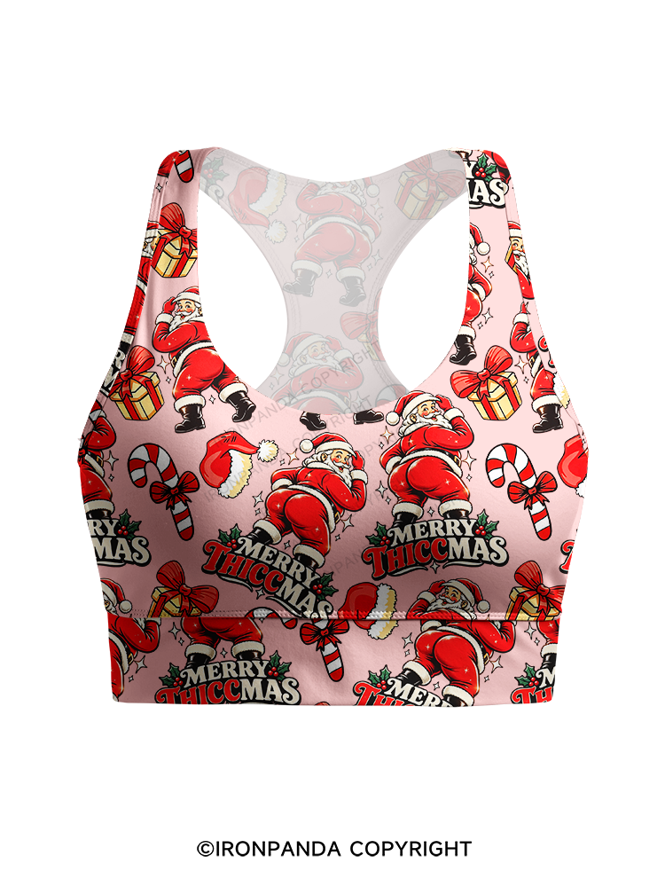 Merry Thiccmas Racerback Sports Bra