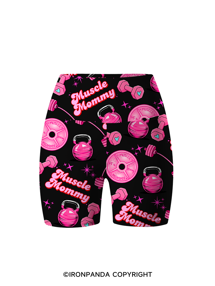 MUSCLE MOMMY Printed Yoga Cycling Shorts