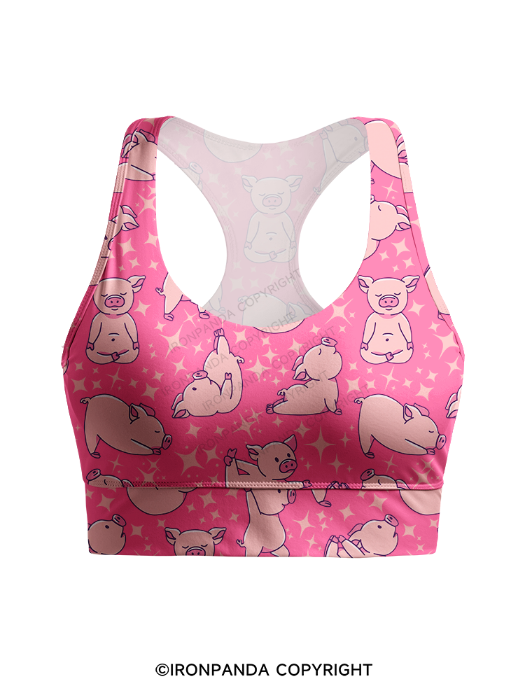 YOGA PIGS Racerback Sports Bra