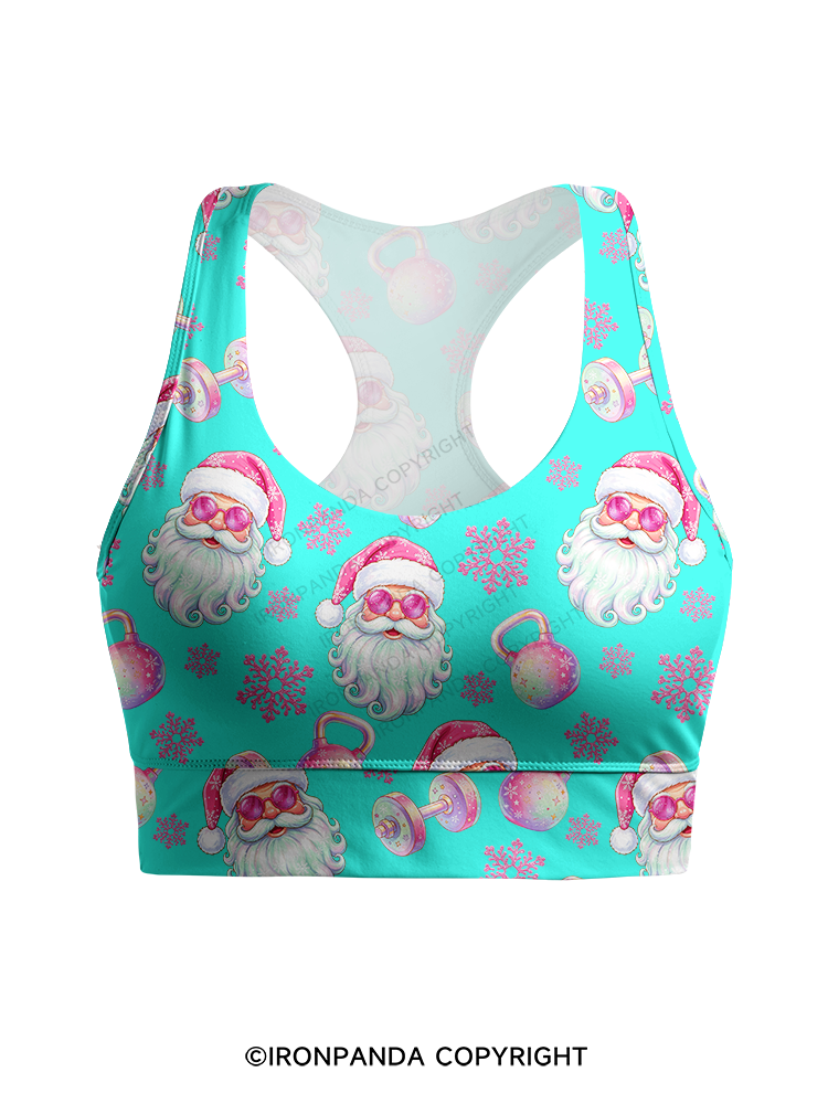 MACARON FITNESS SANTA CLAUS Yoga Racerback Sports Bra