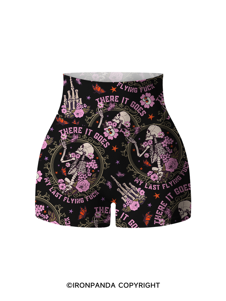 There It Goes My Last Flying Printed Yoga Shorts