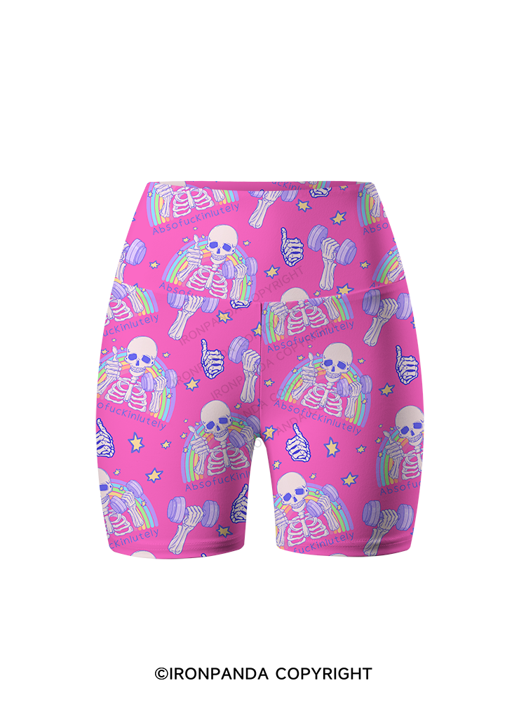 ABSOFUCKINLUTELY GYM  Printed Yoga Cycling Shorts