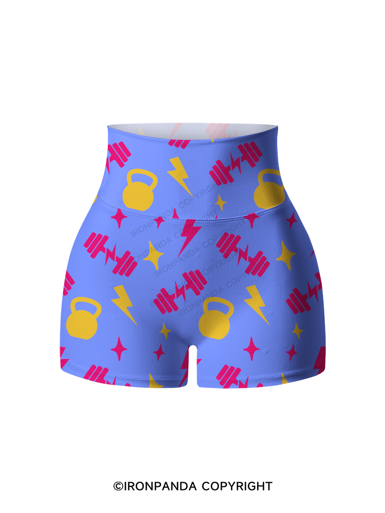 Power Spark Printed Yoga Shorts