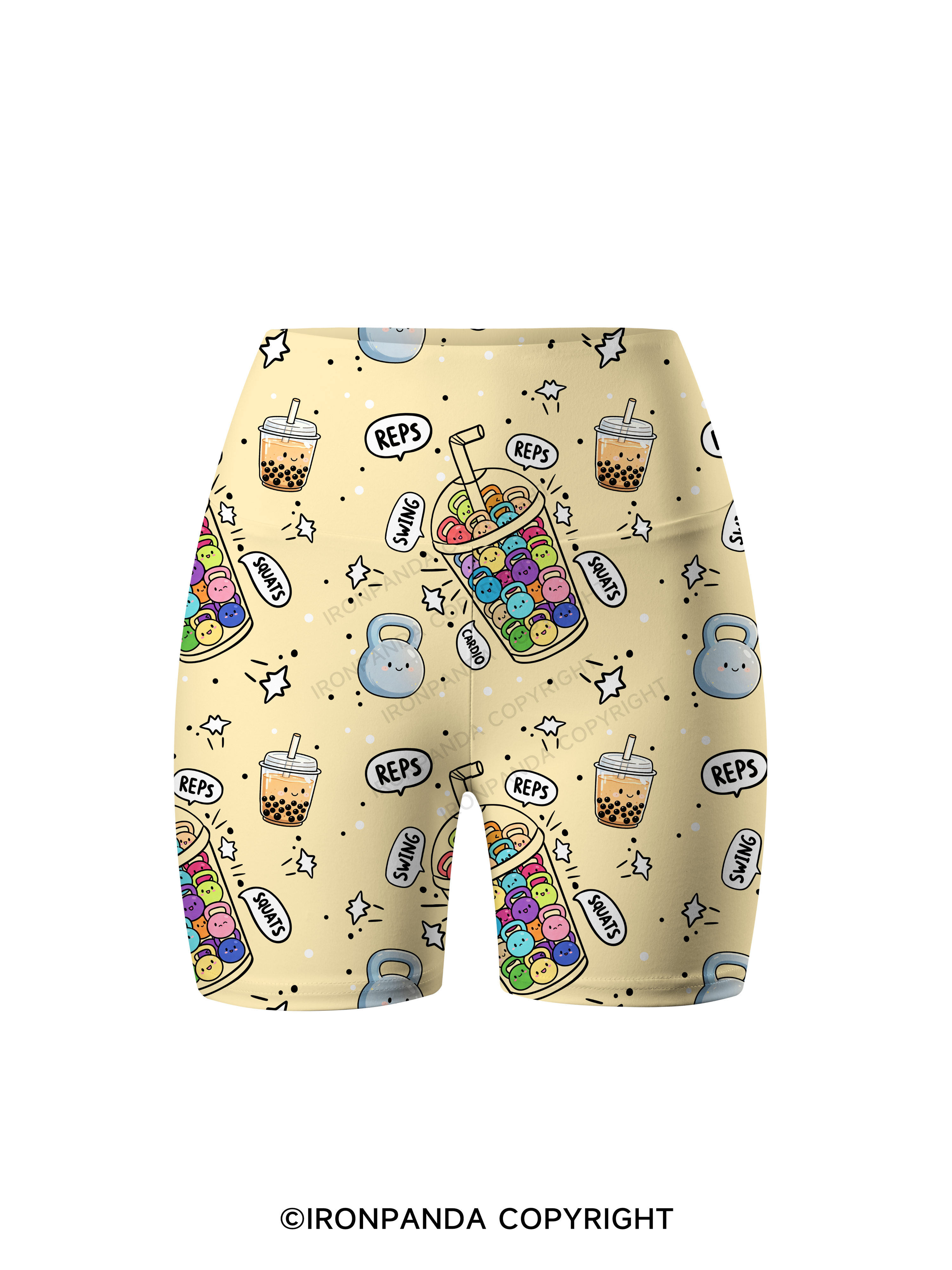 Fuel Your Strength Fitness Printed Yoga Cycling Shorts