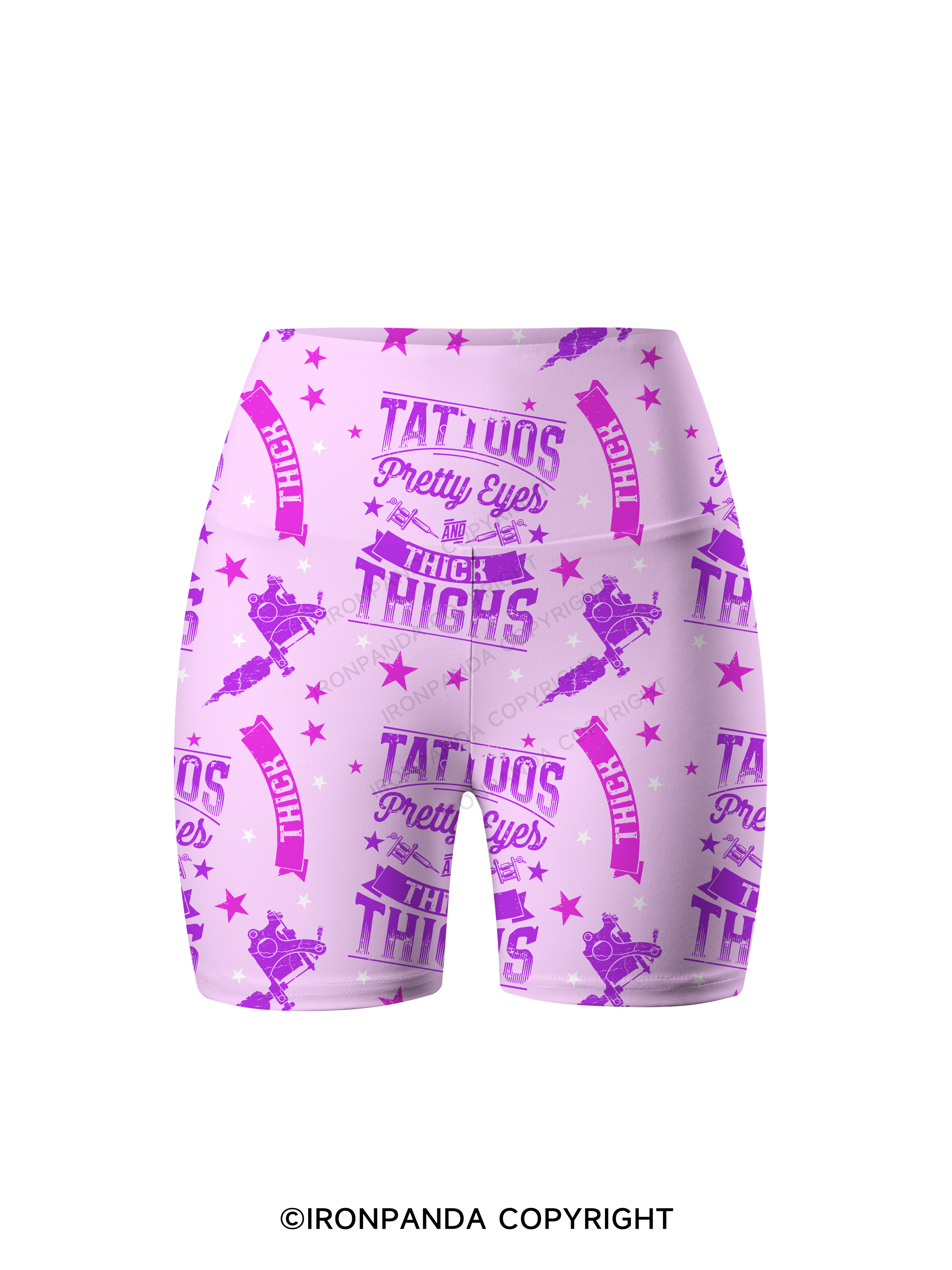 TATTOOS PRETTY EYES AND THICK THIGHS WORKOUT Printed Yoga Cycling Shorts