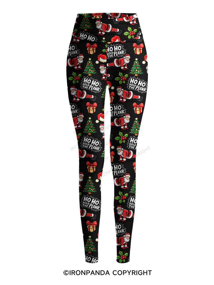 Ho Ho Hold the Plank Printed Yoga Pants
