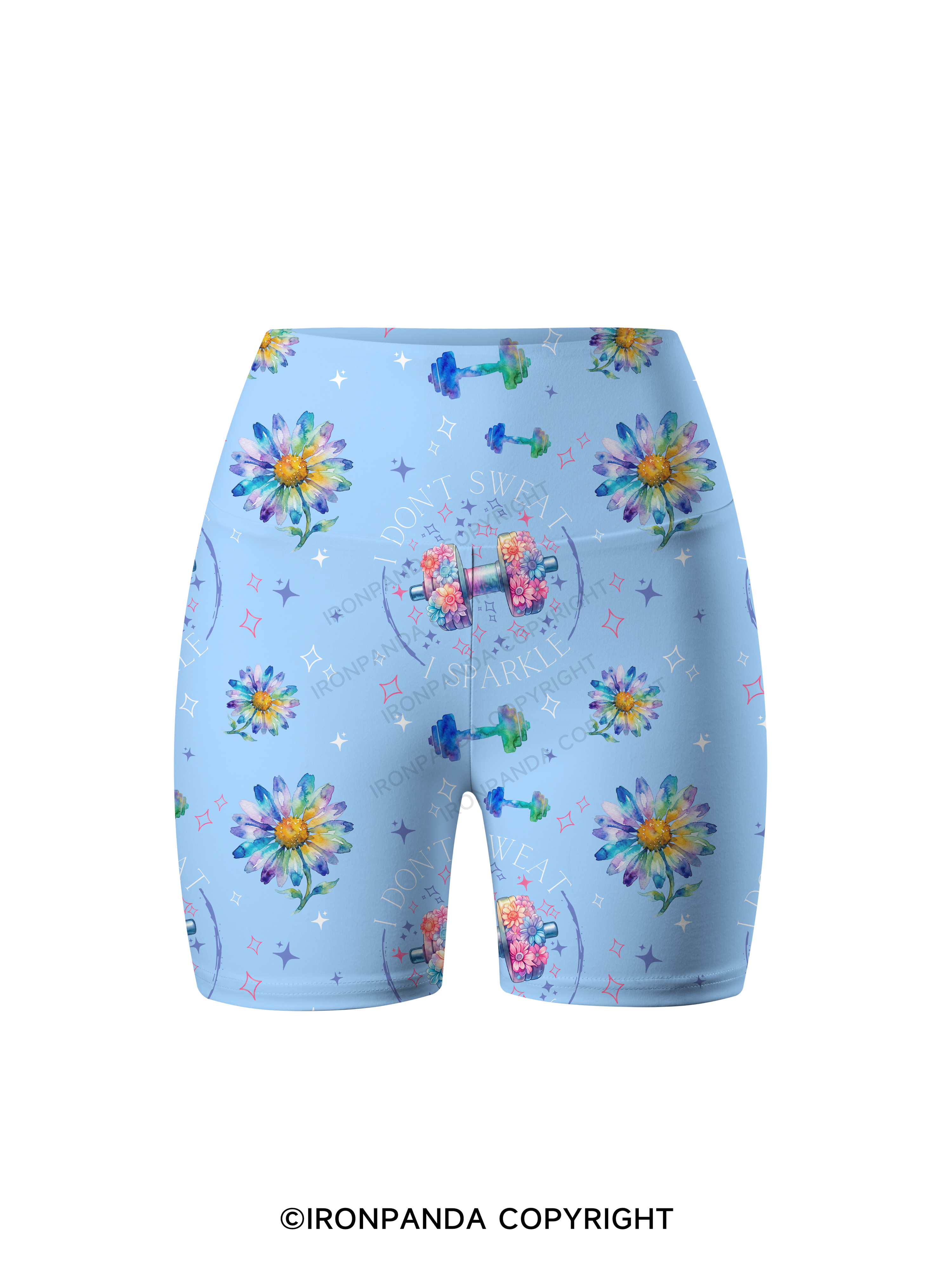 I DON'T SWEAT I SPARKLE GYM Printed Yoga Cycling Shorts