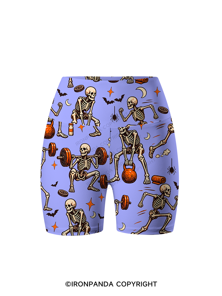 Spooky Exercise Printed Yoga Cycling Shorts