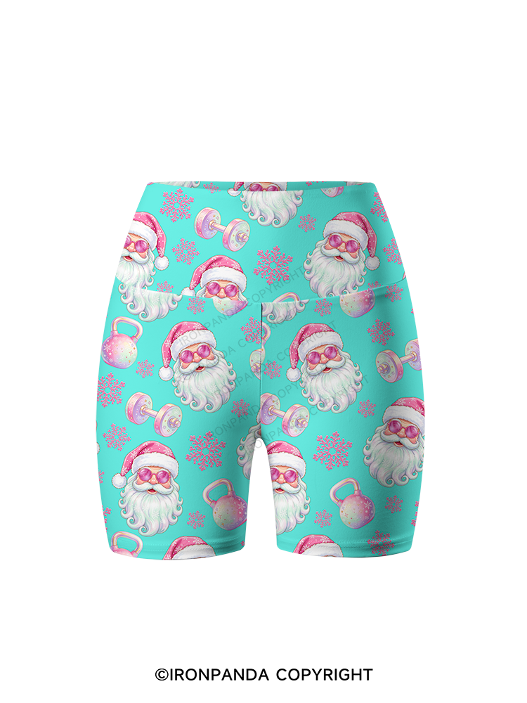 MACARON FITNESS SANTA CLAUS Yoga Printed Yoga Cycling Shorts
