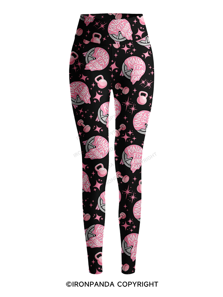 KINDA FIT KINDA FAT DONUT PLATE Printed Yoga Pants