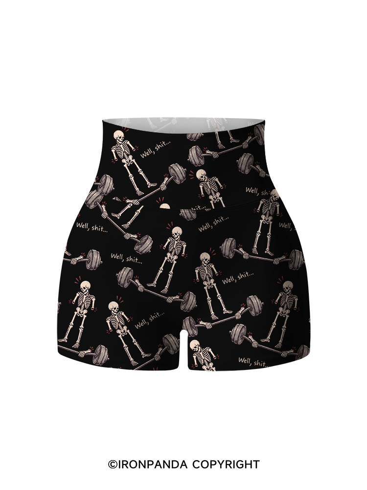 Well Shit Printed Yoga Shorts