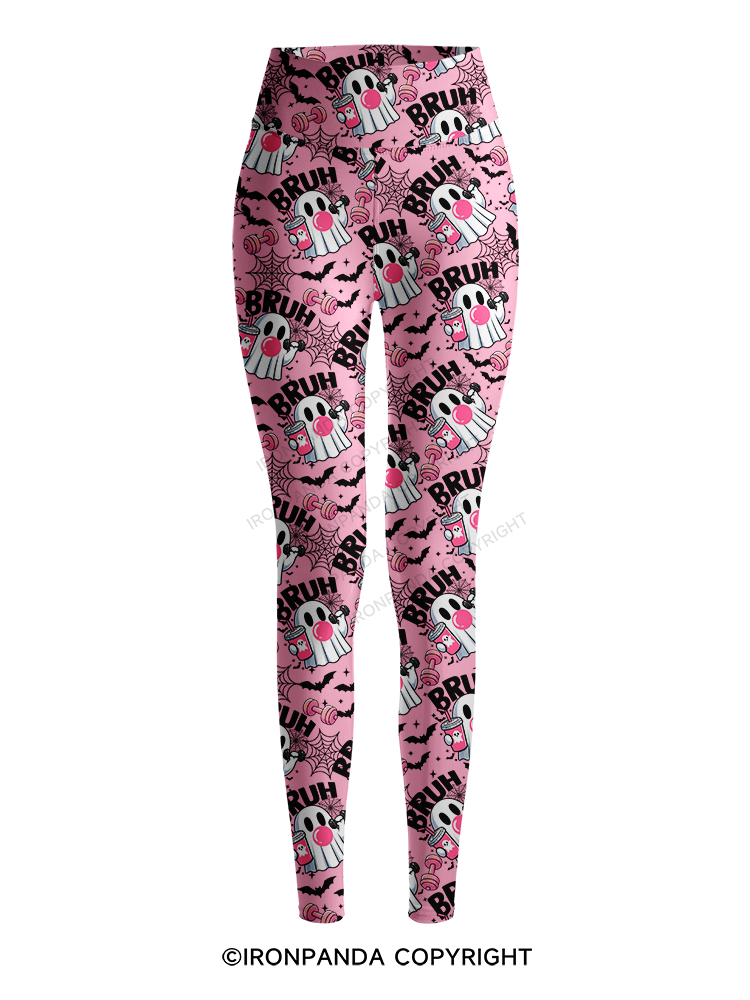 Bruh Ghost Workout Printed Yoga Pants