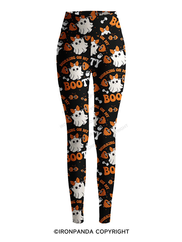 Working On My Booty Printed Yoga Pants