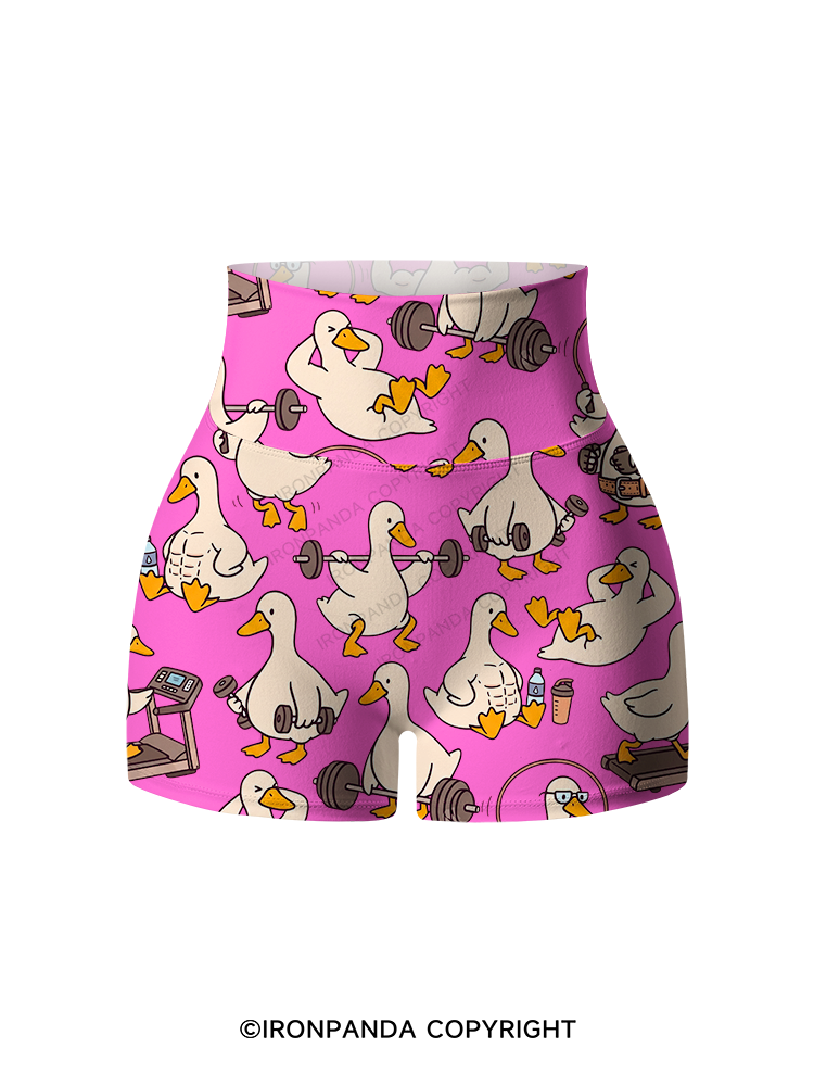 Quack Gym Printed Yoga Shorts