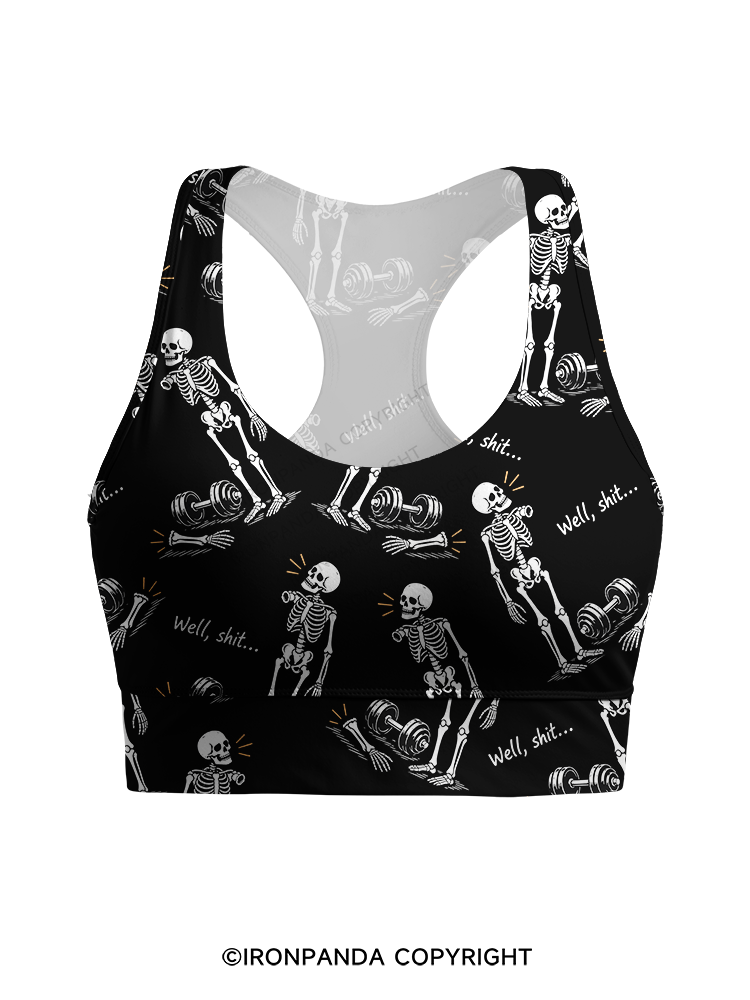 Well Shit Skeleton Racerback Sports Bra