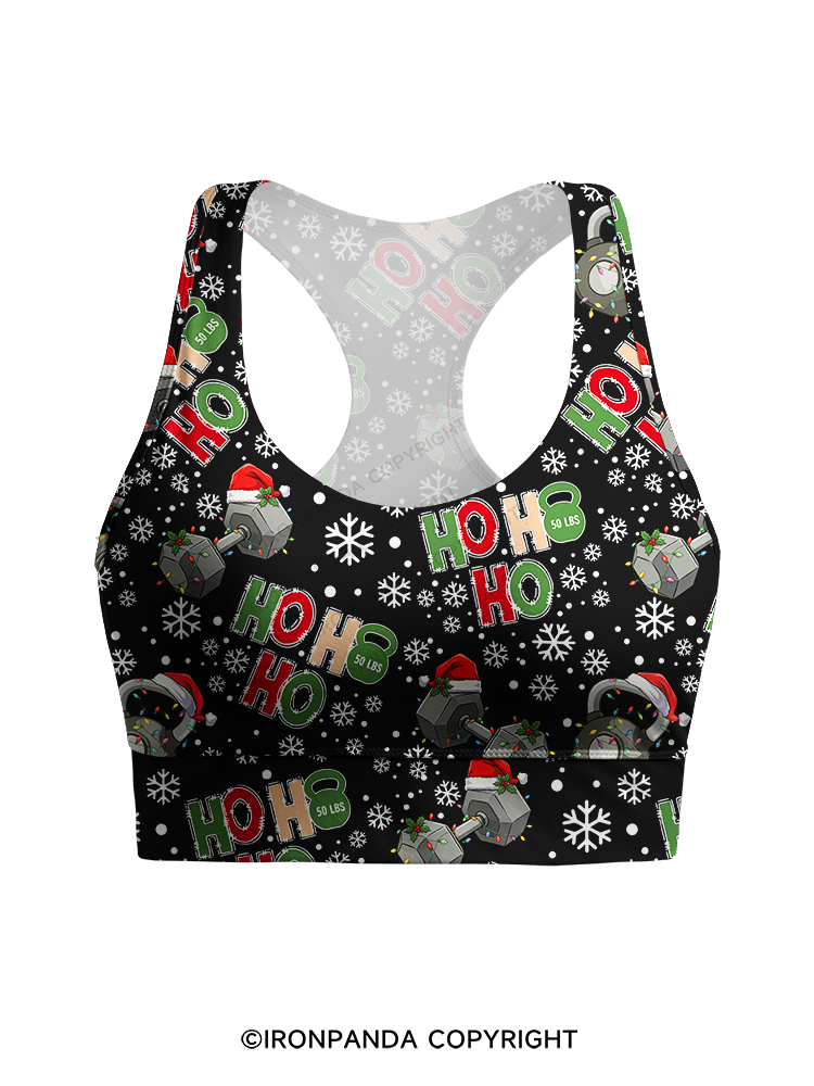 HOHOHO MERRY LIFTMASS Racerback Sports Bra