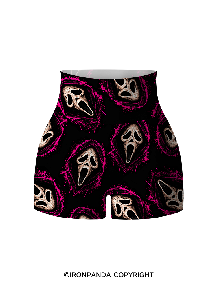 Ghost face Printed Yoga Shorts