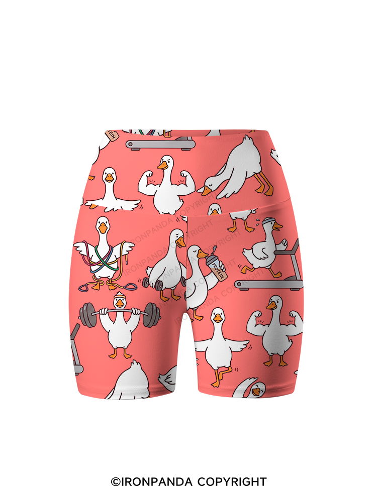 Silly Goose Gym Printed Yoga Cycling Shorts