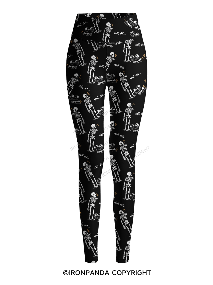 Well Shit Skeleton Printed Yoga Pants