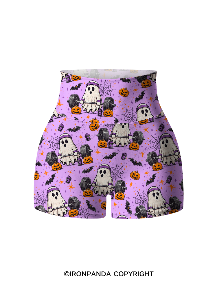 Creep It Lifting Ghost Printed Yoga Shorts