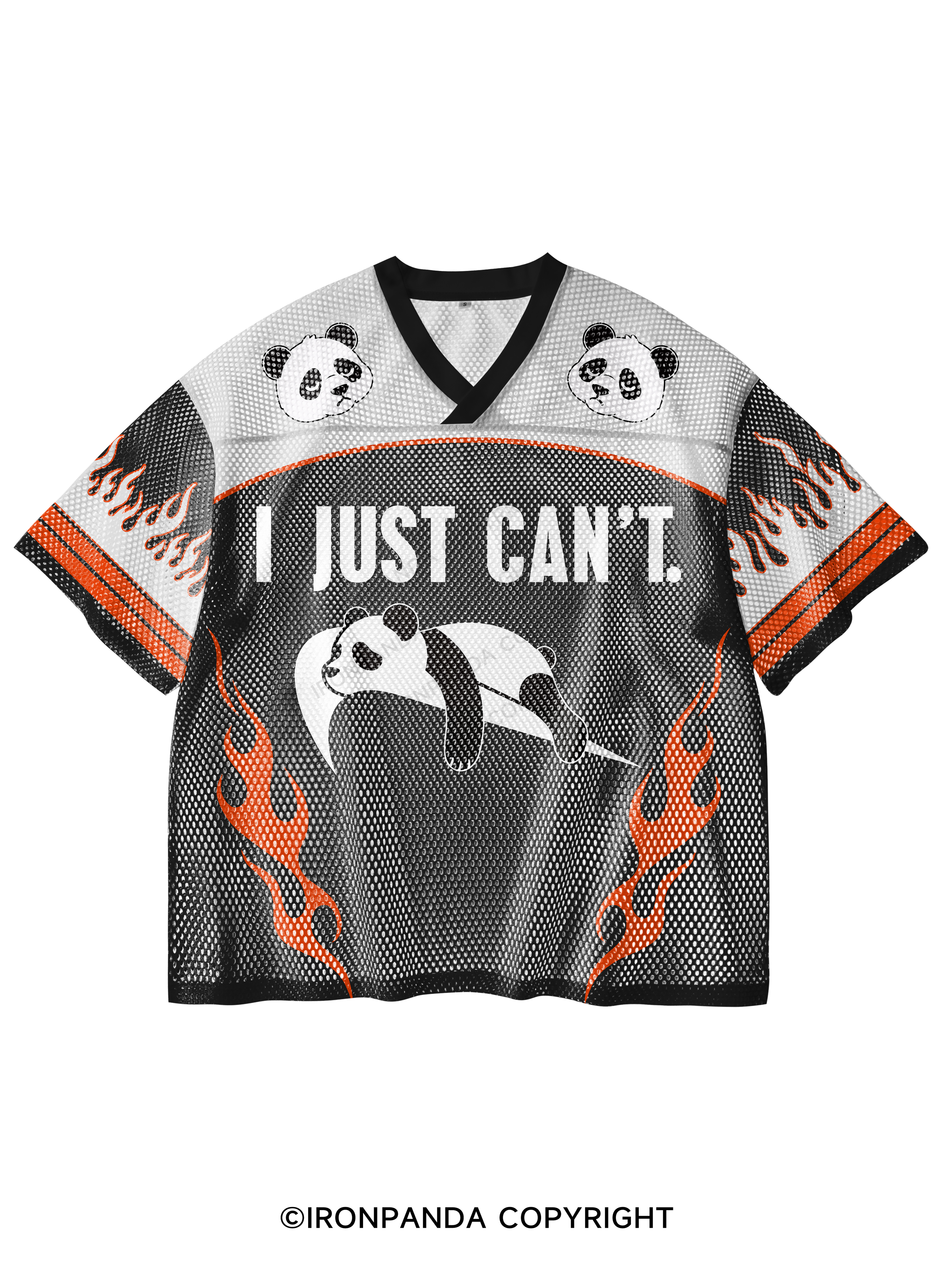 I just can't lazy Funny V-Neck Open Hole Mesh Top