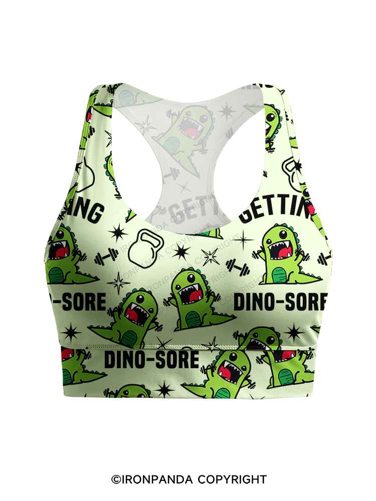 Getting Dino-Sore Racerback Sports Bra