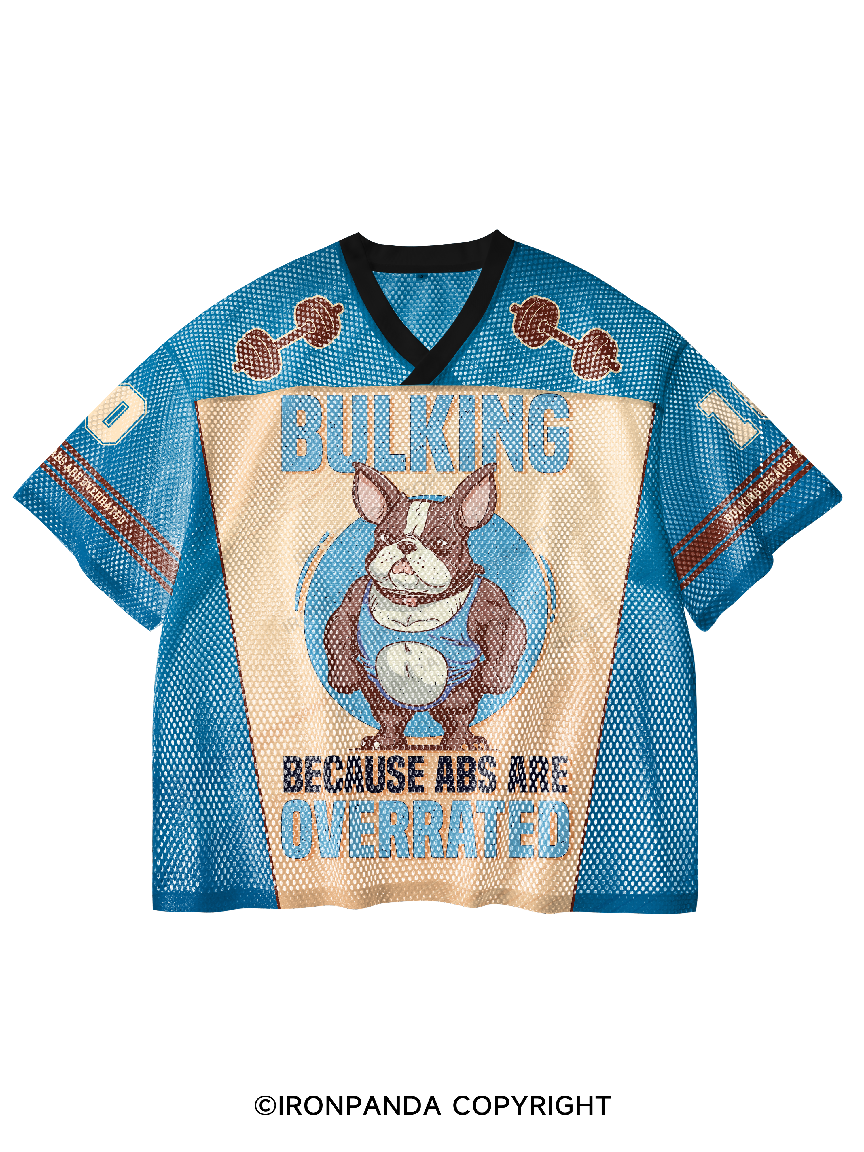 Bulking Because Abs Are Overrated V-Neck Open Hole Mesh Top