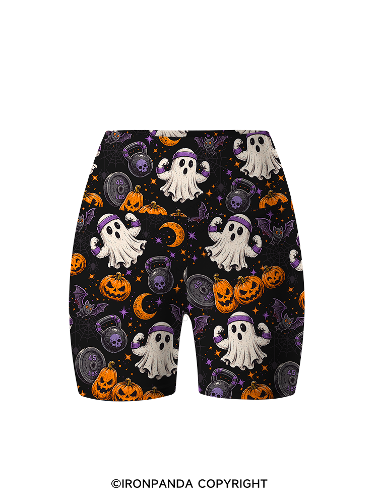 Creep It Lifting Halloween Printed Yoga Cycling Shorts