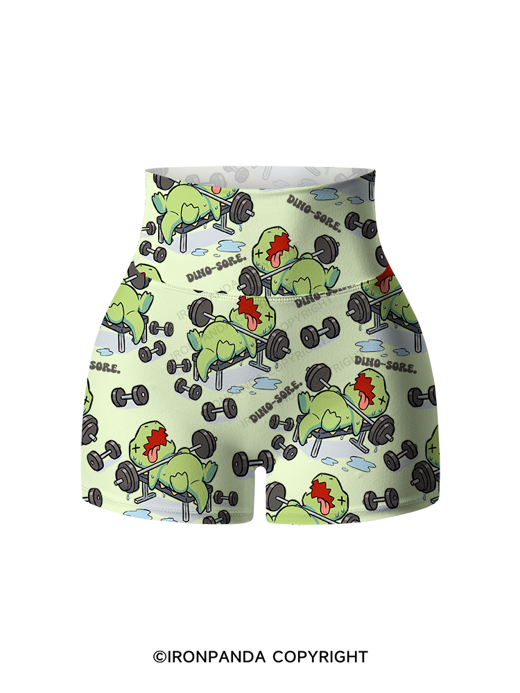 DINO-SORE Printed Yoga Shorts