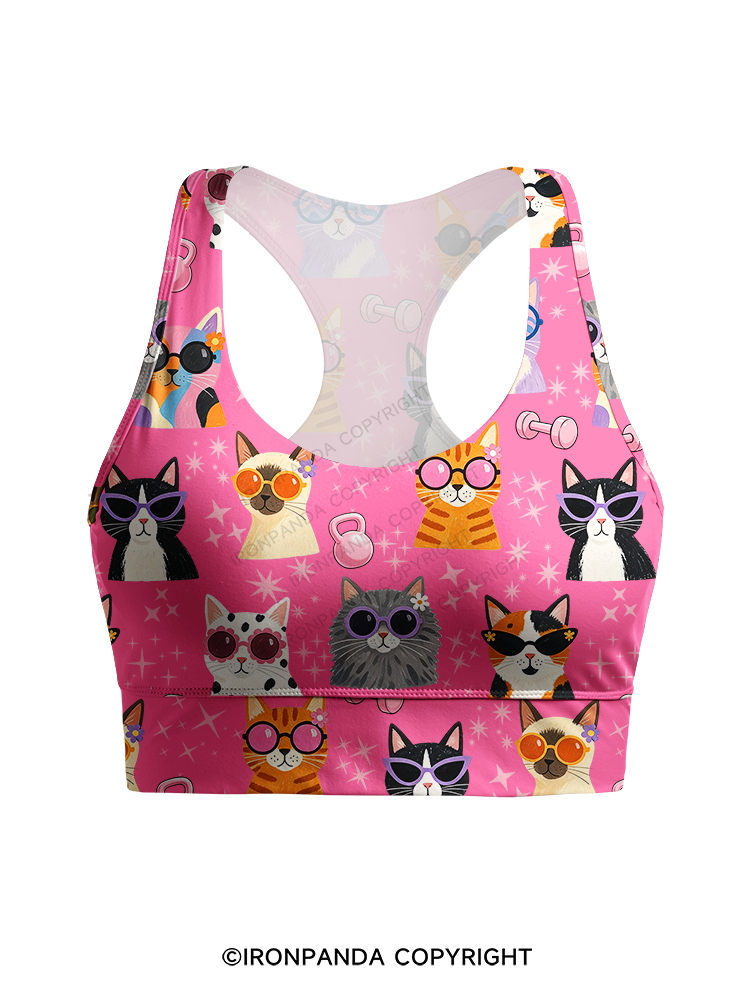 COOL CATS FITNESS PARTY Yoga Racerback Sports Bra