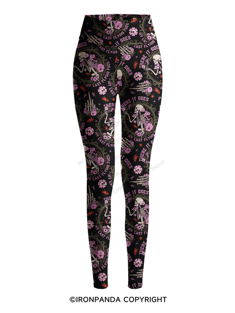 There It Goes My Last Flying Printed Yoga Pants