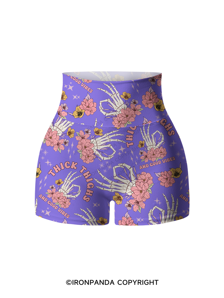 Funny Workout Printed Yoga Shorts