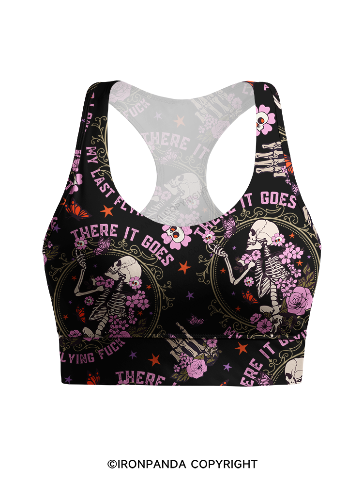 There It Goes My Last Flying Racerback Sports Bra